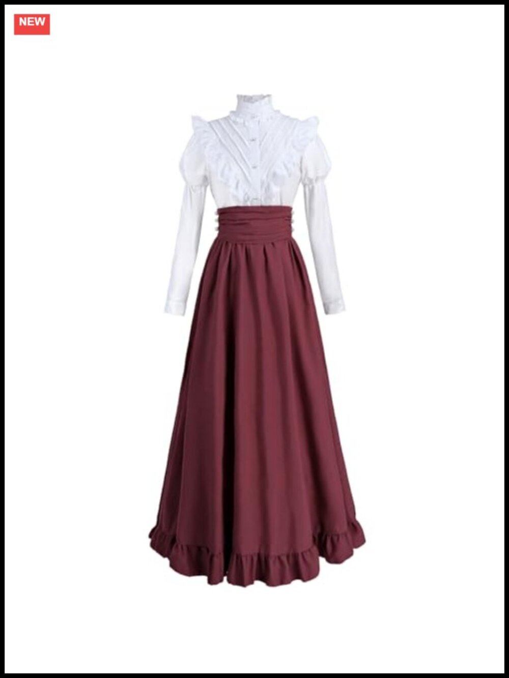 Victorian Edwardian Dress 3-Piece Ball Gown Corset Blouse Skirt